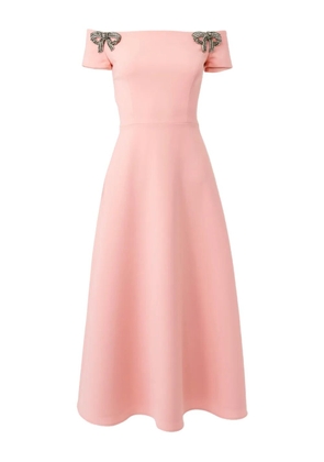Carolina Herrera bow-appliqué midi dress - Pink