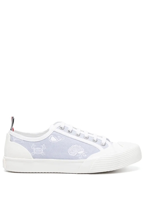 Thom Browne graphic-embroidered lace-up sneakers - White