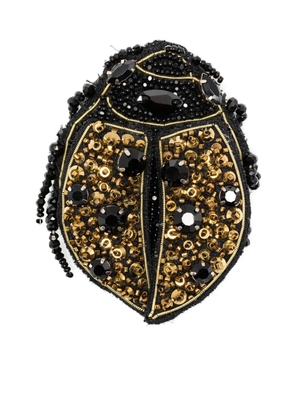 Dice Kayek crystal-embellished brooche - Gold