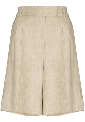 REMAIN Kit linen Bermuda shorts - Brown