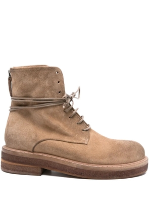 Marsèll lace-up suede combat boots - Brown