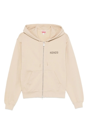 Kenzo logo-detail zip-up hoodie - Neutrals