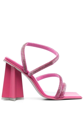 Chiara Ferragni calf-leather crystal-embellished sandals - Pink