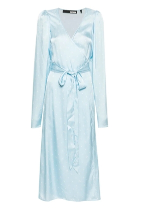 ROTATE BIRGER CHRISTENSEN polka-dot wrap dress - Blue