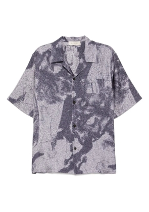 Qasimi dust-print resort shirt - Purple