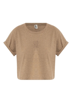 By Malene Birger Hrdalia embroidered-logo T-shirt - Neutrals