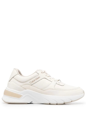 Calvin Klein logo-embroidered panelled sneakers - Neutrals