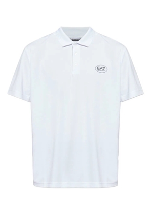 Ea7 Emporio Armani logo-print polo shirt - White