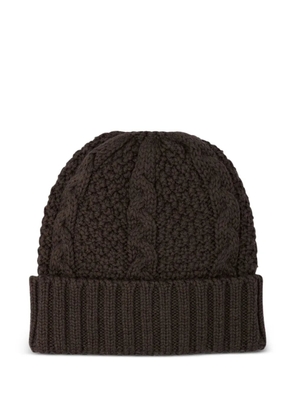 RAKKI cable-knit beanie hat - Brown