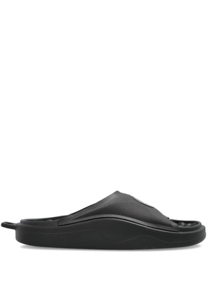adidas by Stella McCartney logo-patch slides - CBLACK CBLACK CBLACK