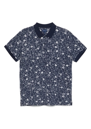 Gant floral-print cotton polo shirt - Blue