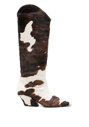 Mugler 70mm cowhide leather boots - White