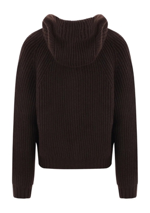 Meta Campania Collective hooded ribbed cardigan - Brown