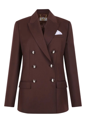 Elisabetta Franchi double-breasted buttoned blazer - Brown