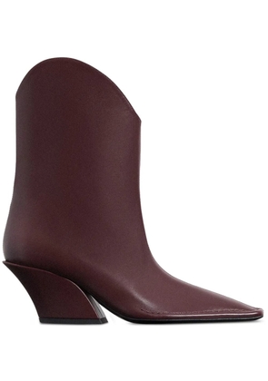 Mugler 65mm square-toe sculpted-heel boots - Red