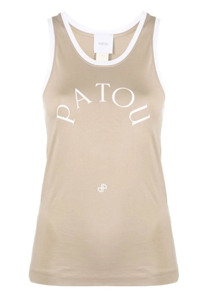 Patou logo-print tank top - Brown