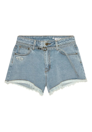 AAPE BY *A BATHING APE® frayed denim shorts - Blue