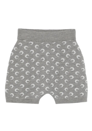 Marine Serre Moon jacquard knitted shorts - Grey