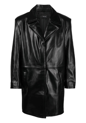 Manokhi single-breasted leather coat - Black