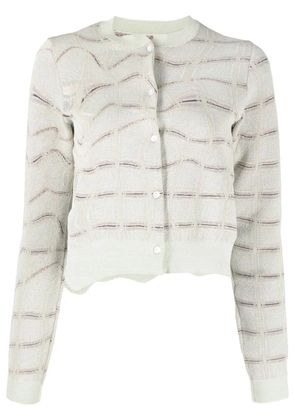 JNBY patterned jacquard cropped jumper - Green