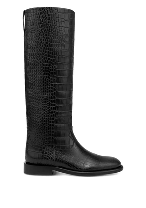 Paris Texas 20mm Montana croco-embossed leather boots - Black