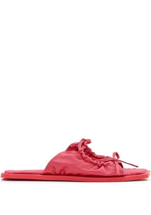 CARLOTHA RAY quilted bow flat sandals - Pink