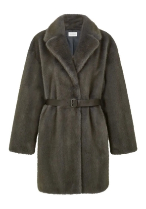 P.A.R.O.S.H. belted faux-fur coat - Grey