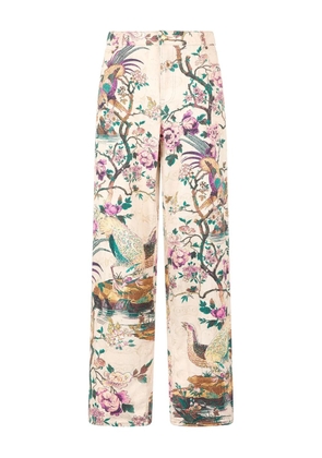 Roberto Cavalli floral-bird print jeans - D1412