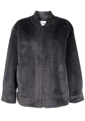 b+ab band-collar faux fur jacket - Blue
