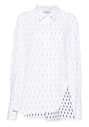 The Attico asymmetric striped shirt - White