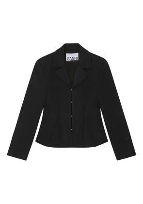 GANNI notched-lapels blazer - Black