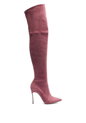 Casadei 10mm over-the-knee suede boots - Pink