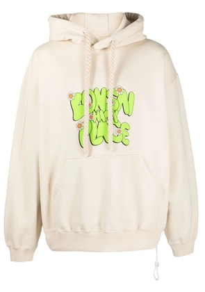 Bonsai logo-print cotton hoodie - Neutrals