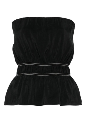 Nanushka smocked-detail bandeau top - Black
