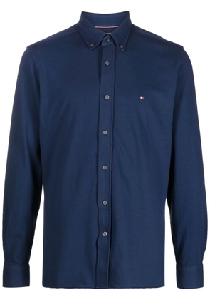 Tommy Hilfiger embroidered-logo long-sleeve shirt - Blue