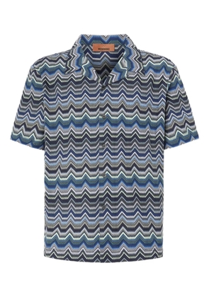 Missoni zig-zag short-sleeved shirt - Blue