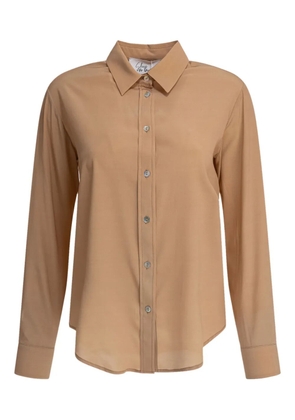 SLEEP NO MORE button-down silk shirt - Neutrals