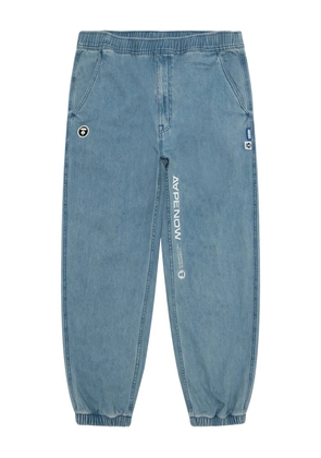 AAPE BY *A BATHING APE® logo-appliqué elasticated regular jeans - Blue
