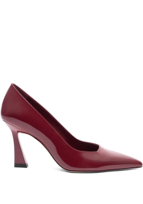 Stuart Weitzman 85mm Vinnie pointed-toe patent-leather pumps - Red