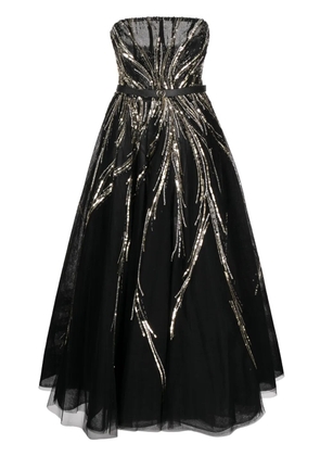 Saiid Kobeisy beaded mid-length tulle dress - Black