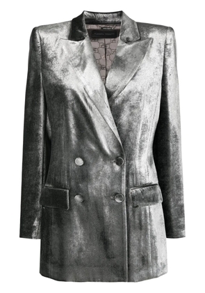 Alberta Ferretti double-breasted velvet jacket - Grey