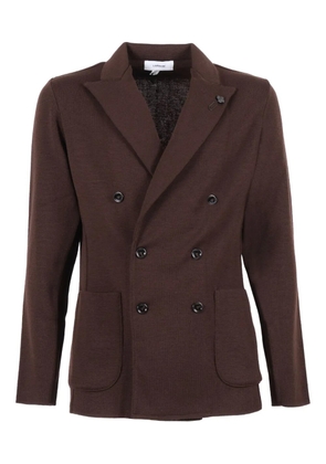 Lardini double-breasted wool jacket - Brown