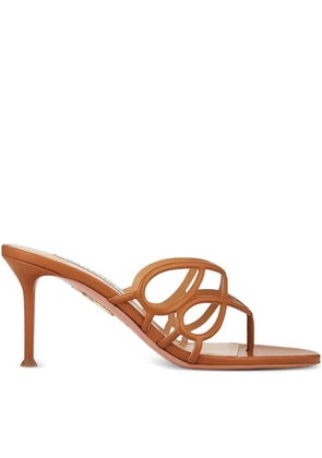 Aquazzura Infinito 75MM leather sandals - Brown