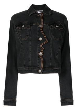 Vivetta trim-embroidered denim jacket - Grey