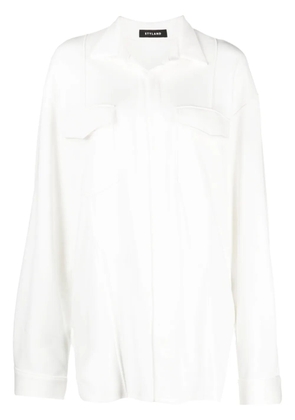 STYLAND open-front cotton shirt - White