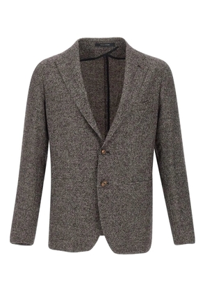 Tagliatore textured single-breasted blazer - Brown