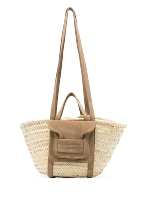 Pierre Hardy raffia suede-details tote bag - Neutrals