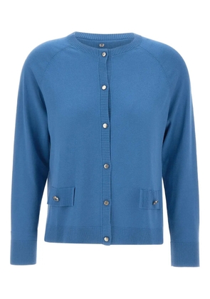 ELENA MIRO` pocket button cardigan - Blue