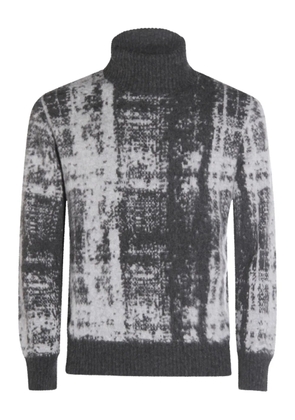Piacenza Cashmere roll-neck abstract-motif sweater - Grey