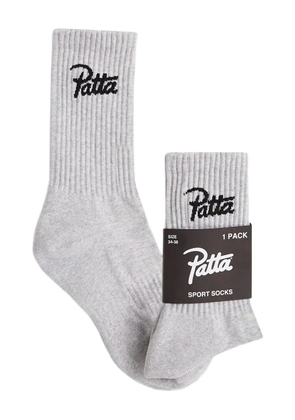 PATTA ribbed logo-print socks - Grey